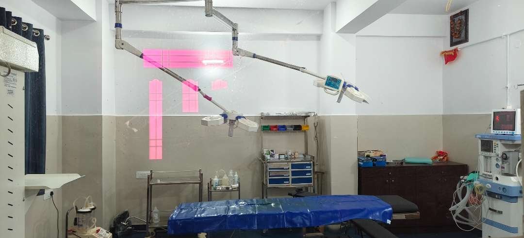 Patient room at Kiran Uro Gynae Hospital